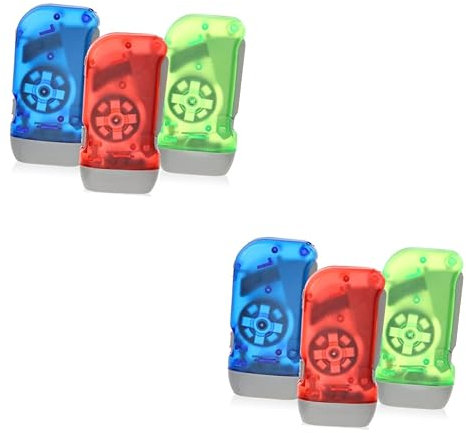 Kisangel 6stücke Handkurbel Taschenlampe Tragbare Taschenlampe Mit Lichtern Ergonomisch Für Notfälle Camping Und Outdoor Aktivitäten Zufällige Farben