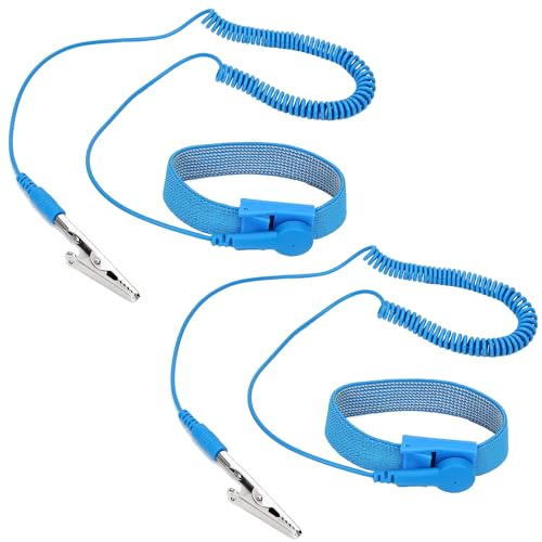 2 Antistatik-Armbänder, wiederverwendbare Antistatik-Armbänder, Antistatische Erdungsarmbänder, Antistatische, Verstellbare Metall-Armbänder zum Schutz vor Statischer Elektrizität