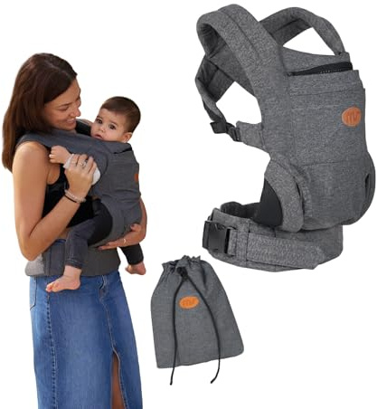 MS BabyWorld – Kowari Portabebés – Portabebé elástico ergonómico | Fácil de usar | Ajustable | Multiusos | Hasta 15 kg | Distribuye peso hombros y espalda