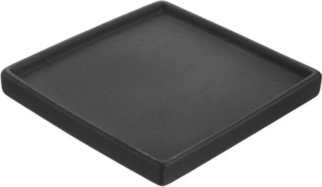 PATIKIL Platos para Macetas 6.3 Pulgadas, Bandeja de Goteo Cuadrada de Cerámica para Interiores y Exteriores, Negro