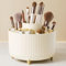 DONGDA Kosmetik Make Up Organizer, 360°Drehbarer Pinsel Kosmetik Organizers, Multifunktionale Beauty Organizer für Pinsel, Kosmetik Aufbewahrung Kosmetik für Frisiertisch, Schlafzimmer, Bad - Weiß
