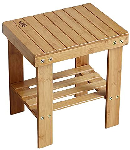 Wood Bath Shower Seat Bench Bathroom Stool Bathtub Benches Waterproof Foot Rest, Shower Seat for Inside Shower, Shoe Organizer or Entryway Bench, Entry Bench, 31×23×33cm