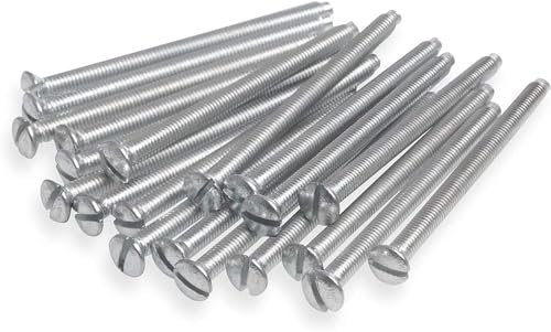 315 Supplies Pack of 10 M3.5 x 40mm Long Electrical Machine Screws for Light Switch and Plug Sockets Nickel Plated DIY Plated Screw Raised Slotted Head (40mm, 10, count)