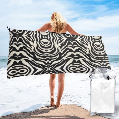 XYMJT Zebra Animal Schnell trocknendes Badetuch (horizontaler Stil), geeignet für Outdoor-Camping und Heimgebrauch