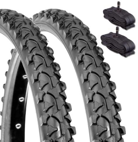 Dexestone 2 Neumáticos 26x1.90 + Schrader America Neumáticos MTB Negro Bicicleta Montaña 47-559
