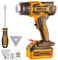 INGCO 20V Cordless Hot Air Gun (Body Only) Max 1022°F (550°C), 100/200 L/min, Adjustable Temperature with LCD Display HGLI2003