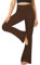 FuelMeFoot Flared Yogahose Damen Leggings High Waist Schlaghose Blickdicht Leggins Bootcut Jogginghose Jazzpants mit Bauchkontrolle Fitness. 1 Pack-07-Braun XL