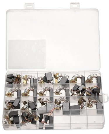 sourcing map 60pcs Carbon Brush 10 Different Sizes Grinder Brush Electric Motor Replacement Part Rotary Tool Cutting Machine Polisher Brushes for Repair Power Tools