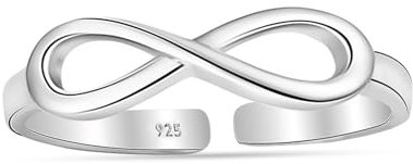LeCalla Zehenringe aus 925er Sterlingsilber mit Unendlichkeits-Design für Damen | Offener, verstellbarer Zehenring | Hypoallergener Zehenring