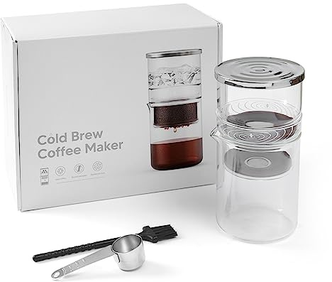 FILFEEL Kaltbrühkaffeemaschine 300 Ml – Eistropfer aus Borosilikatglas für perfekten Eiskaffee und -tee, ideal für Zuhause und unterwegs