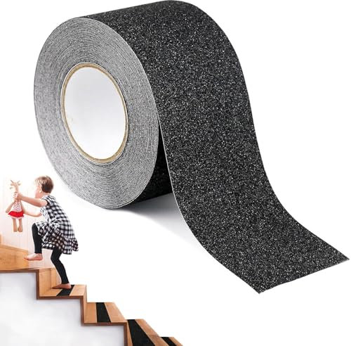Bande Antidérapante adhésive,Ruban Antidérapant,Ruban Autocollant Anti-dérapante,5cm*10m Bandes Antidérapantes Escalier,Noir Ruban Antidérapant Adhésif,Bande Sécurité Solide pour Intérieur e Extérieur