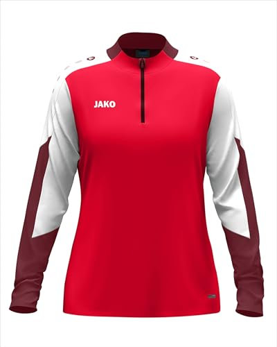 JAKO Damen Ziptop Dynamic, rot/weiß/dunkelrot, L