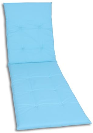 GO-DE Textil Bequeme und attraktive Polsterauflagen für Gartenliegen (Einzelset, Uni Hellblau, Liegenauflage)