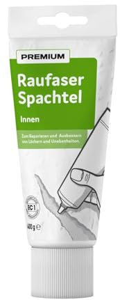 FarbenFux Premium Raufaser Spachtel Innen 400 g Reparatur Löcher Unebenheiten