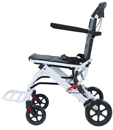 PERZOE Fauteuil Roulant Pliable Leger, Fauteuil Roulant, Spécial pour la Maison, pour Le Transfert, Aluminium, Léger, accoudoirs pliants, plids reposes Pieds, jusqu'à 120 kg A