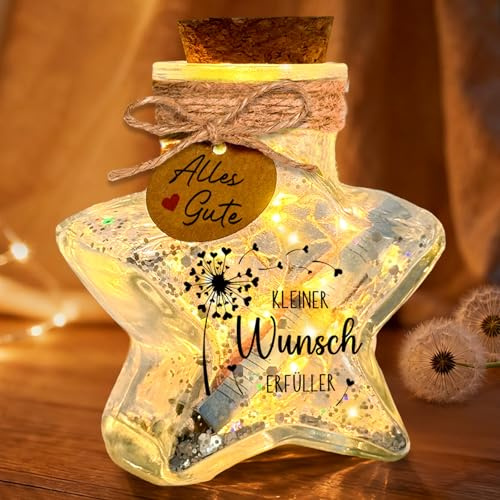 Leboria Wunscherfüller Geldgeschenk–LED Flaschenlicht in Sternform | Geburtstagsgeschenk für Frauen, Geldgeschenke Verpackung für Geburtstag Hochzeit Kommunion Konfirmation Firmung Jugendweihe