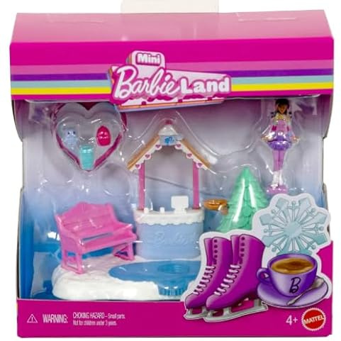 Mini Barbie Land Doll House Playset: 1.5-Inch Doll, Furniture & Accessories by Barbie