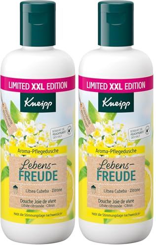 Kneipp XXL Duschgel Lebensfreude - Zitrone und Litsea Cubeba - Rezeptur ohne Mikroplastik - 400ml (Packung mit 2)