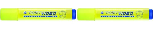 Tratto FLUORESZIERENDER TEXTMARKER GELBES VIDEO (Packung mit 2)