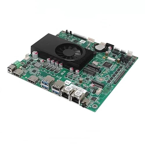 UDPTCP NAS Mini-ITX Motherboard with Fan,N100 Processor,Dual 1000Mbps Port | Industrial motherboard/6*COM(COM1-2 support RS232/485) ,DDR5 MAX 32G, M.2 NVMe (NVME/NGFF), SATA3.0, Dual 4K Display