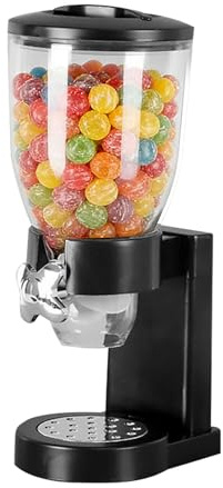 LUPATDY Dispensador de cereales de 3,5 l, recipiente de cocina con tapa, dispensador de cereales, granos de café, alimentos secos, dulces, arroz, cereales (negro)