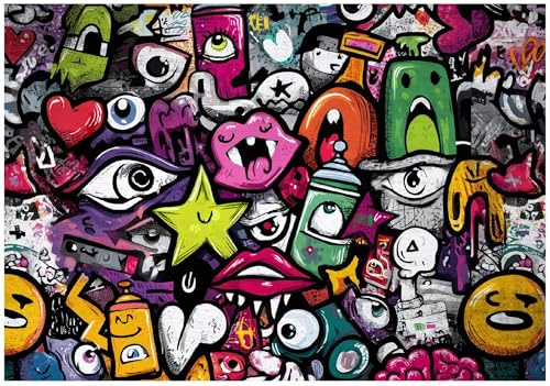 WallArena Vlies Fototapete - Für einen Jungen - 400x280 cm - Fototapeten - Tapeten - für Wohnzimmer Schlafzimmer - Vliestapete Wandtapete Tapete 3D Effekt- inkl. Kleister - Graffiti