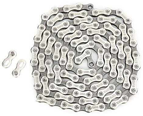 ZIXINNKC Fahrradkette 11-fach 116 Glieder Kette mit Kettengliedern für Rennrad und Mountainbike Silber