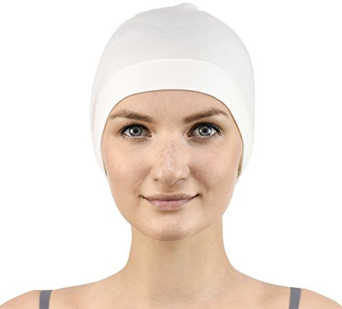 Jasmine Silk 100% Seide Feinstrick Beanie Mütze und sehr weichem, Unisex (Elfenbein)