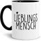Tassendruck Design-Tasse Lieblingsmensch Innen und Henkel Schwarz - Kaffeetasse/Mug/Cup - Qualität Made in Germany