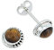 mantraroma Ohrstecker 925 Silber Tigerauge brauner Stein Edelstein Ohrringe echt Silber Damen Sterling Silber Stecker Geschenk(MOS-028-18)
