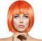 Plitsch Platsch Perücke Bob Pagenkopf Cabaret Wig Kurzhaar Charleston Perücken Fasching Karneval Halloween Motto Party - 24 Farben Varianten für Erwachsene, One Size (orange)