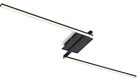 BRILONER - LED Deckenlampe schwenkbar, warmweiße Lichtfarbe, 12 Watt, 1400 Lumen, LED Lampe, Deckenleuchte, Wohnzimmerlampe, Schlafzimmerlampe, Küchenlampe, 143,6x12x6,6 cm, Schwarz