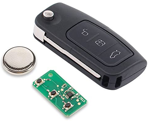 Schlüssel Autoschlüssel Funk Fernbedienung 3 Tasten 433MHz Sender 4D60 Transponder mit Elektronik Schlüsselgehäuse Fräsen für Fiesta MK6 Focus MK2 B Max cmax Galaxy WA6 Mondeo MK4 BA7 S-Max Ecosport