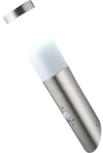 etc-shop LED Außenlampe Wandleuchte mit Bewegungsmelder Edelstahl IP44 Außenbeleuchtung Außen Wandlampe Fackel Lampe