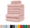 BaSaTex - 8er Pack Handtuch Komplett-Set - Frottee-Handtücher mit Aufhängeschlaufe 4X Handtuch, 2X Duschtuch, 2X Gästetuch - Premium Gästetücher Öko-Tex Standard 100 Zertifiziert - Altrosa