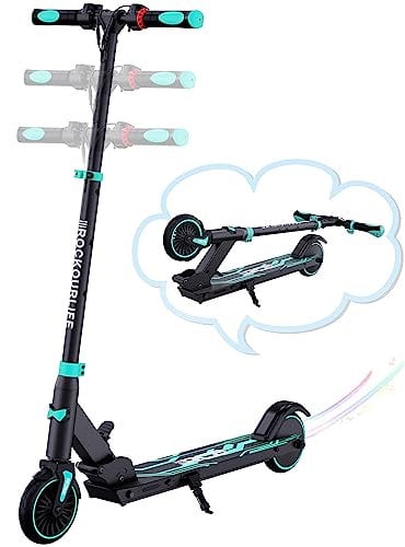 RCB Electric Scooter for Kids age 8-12-16, Only 7.55KG Foldable Electric Scooter, Two Types of Braking, Maximum Range 16 KM, Maximum Speed 12.4 MPH, Gift for Kids and Teenagers