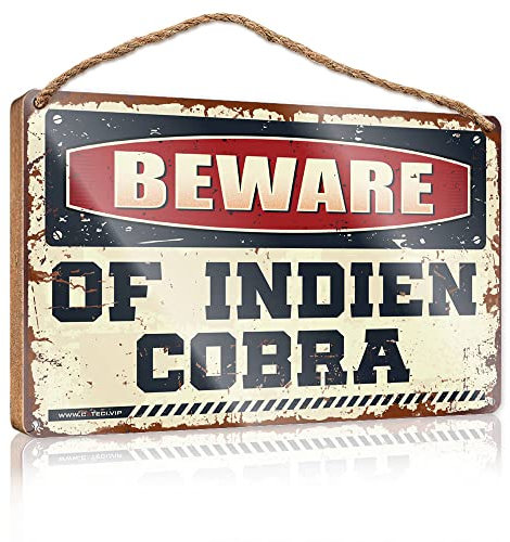 Panneaux de ferme Beware Of Indien Cobra Panneau en bois Friends Signes pour décoration intérieure Panneau en bois Décor (taille : 23 x 35 cm)