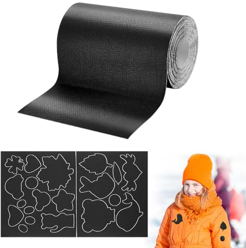 ADERTOS Daunenjacke Reparaturflicke 7.6 * 200cm Daunenjacke Reparatur Rollen Schwarz Selbstklebend Reparatur Flicken Aufkleber Patch Nylon Reparaturset für Daunenjacke Flicken für Jacke Zelt