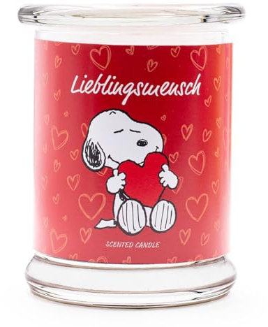 Peanuts Duftkerze im Glas | Duftkerze Lieblingsmensch | Geschenke Valentinstag | Duftkerze Kirsche | Deko für Zuhause | Kerze im Glas mit hoher Brenndauer bis zu 50h