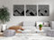 VAILLA Berge Wanddeko, Wandbild aus Holz, Wand deko in Schwarz Gold, 3D Bilder, Wandbilder Home Wall Art Dekoration, Wandaufkleber, Moderne Deko, Bilder für Zuhause Schlafzimmer, Wohnzimmer (Berge 4)