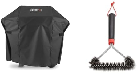Weber Premium Grillabdeckhaube für Spirit & Spirit II 200er Modelle & Three-Sided Grill Brush Dreiseitige Grillb rste, 30 cm, Schwarz/Silber, 6277