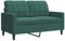 vidaXL Divano a 2 Posti in Velluto Verde Scuro 120 cm, Imbottito, da Salotto