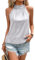 Zeagoo Damen Pailletten Tops Glitzer Oberteile Ärmelloses Sparkle Trägershirt Neckholder Tank Top Shirt Vest Shirt Weihnachten Weiß XL