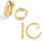 LILIE&WHITE Damen Clip Ohrringe Set Zwei Paar Goldene Creolen Hypoallergen Farbbeständig Eleganter Ohrschmuck Geschenkidee Für Frauen Geburtstag Jahrestag Oder Valentinstag