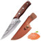 Doklasu Japanese Small Chef Knife 4.5 inch Kitchen Knvies Full Tang Handmade Forged Boning Knife High Carbon Steel BBQ Meat Knife with Sheath and Wooden Handle
