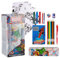 My Sweety Pop - Kinder Schreibwaren Set, Schulbedarf mit Metalletui, Filzstift, Radiergummi, Notizbuch, Buntstifte und Papier, Geschenk zum Schulanfang (Marvel - Blau)