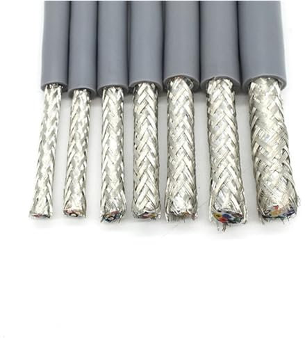 WEKONUMEX Filo Elettrico in Rame Flessibile, Cavo di Rame Resistente alla corrosione da 1 m, 2-8 conduttori, Cavo schermato con Cavo di Traino 17/15/20/18/22 AWG(15 AWG 1meter,8 cores)