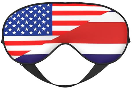Augenmaske mit Costa-Rica-Flagge und amerikanischer Flagge, Schlafmaske, Lichtblockierung, Augenbinde, Nachtaugenabdeckung, weicher, druckfreier Augenschirm mit elastischem Band für Zuhause, Reisen,
