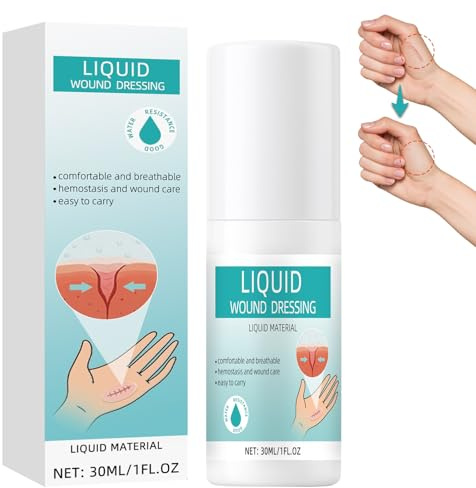 AstraVox New Skin Liquid Plaster 30ml, Spray Plaster, Liquid Bandage Suitable for Abrasions, Scratches, Cuts, Minor Burns, Gentle, Waterproof, Long-Lasting Protection (Transparent)