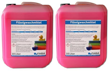 FABA Flüssigwaschmittel Konzentrat Vollwaschmittel 2x10 L rot, frisch angenehm